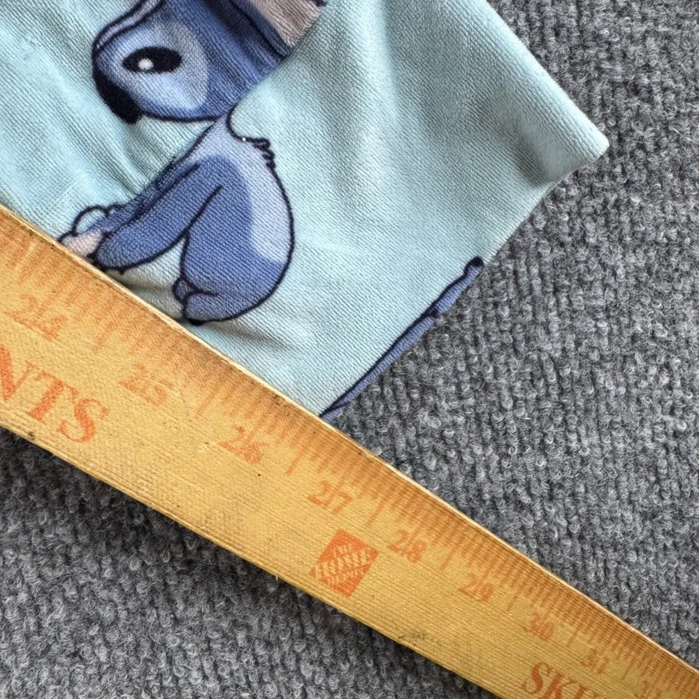 Disney Kids Lilo & Stitch Pajama Set Blue Fleece Henley Top Pants S 4-6